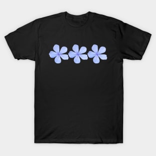 Three Blue Flowers Floral Photo T-Shirt